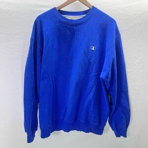Champion Eco Authentic Crewneck Classic Sweatshirt Mens L Blue Retro 1877
